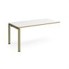 Adapt add on unit single 1600mm x 800mm - green frame White Top oak edge - E168-AB-GN-WO