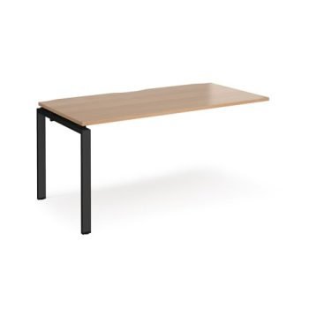 Adapt add on unit single 1600mm x 800mm - black frame Beech top - E168-AB-K-B