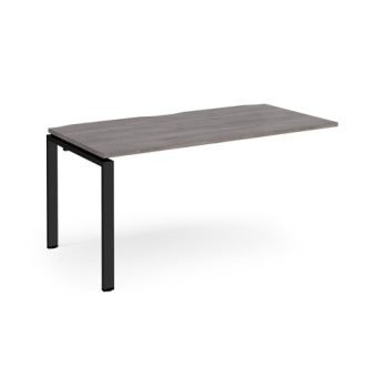 Adapt add on unit single 1600mm x 800mm - black frame Grey Oak Top - E168-AB-K-GO