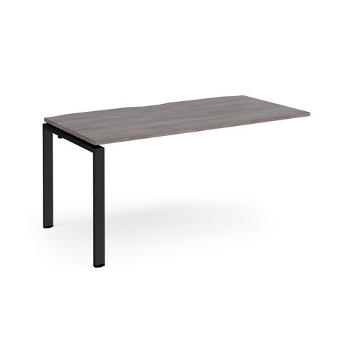 Adapt add on unit single 1600mm x 800mm - black frame Grey Oak Top - E168-AB-K-GO