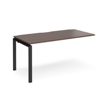 Adapt add on unit single 1600mm x 800mm - black frame Walnut top - E168-AB-K-W