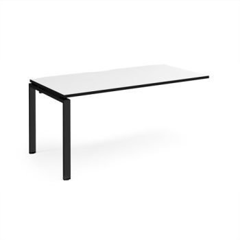 Adapt add on unit single 1600mm x 800mm - black frame White Top black edge - E168-AB-K-WK