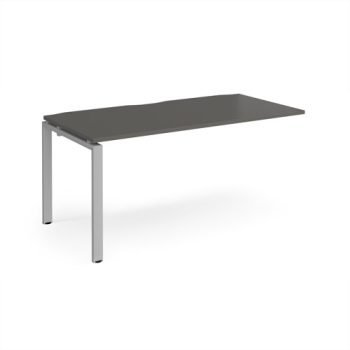 Adapt add on unit single 1600mm x 800mm - silver frame storm grey top - E168-AB-S-OG