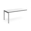 Adapt add on unit single 1600mm x 800mm - silver frame White Top black edge - E168-AB-S-WK