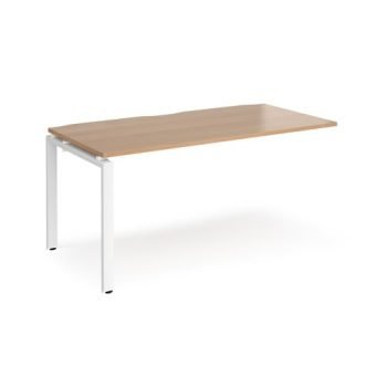 Adapt add on unit single 1600mm x 800mm - white frame Beech top - E168-AB-WH-B