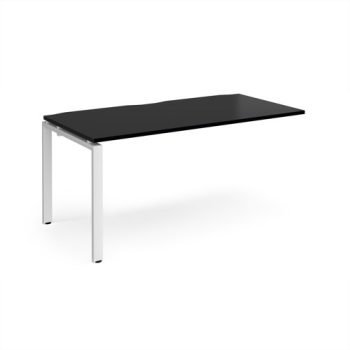 Adapt add on unit single 1600mm x 800mm - white frame black top - E168-AB-WH-BK