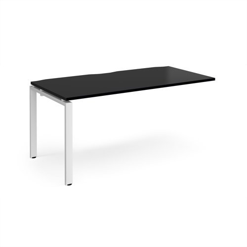 Adapt add on unit single 1600mm x 800mm - white frame black top - E168-AB-WH-BK
