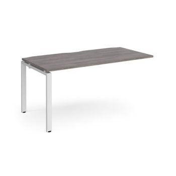 Adapt add on unit single 1600mm x 800mm - white frame Grey Oak Top - E168-AB-WH-GO