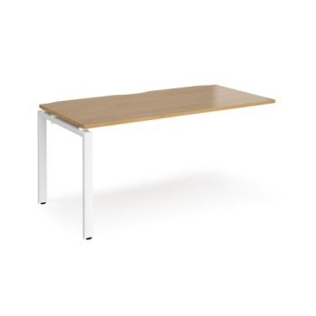 Adapt add on unit single 1600mm x 800mm - white frame Oak Top - E168-AB-WH-O
