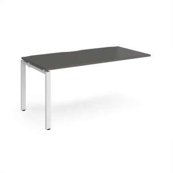 Adapt add on unit single 1600mm x 800mm - white frame storm grey top - E168-AB-WH-OG