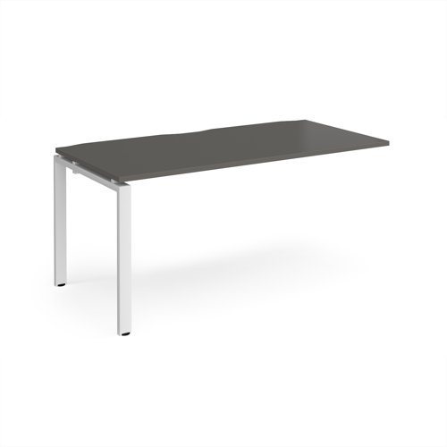 Adapt add on unit single 1600mm x 800mm - white frame storm grey top - E168-AB-WH-OG