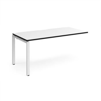 Adapt add on unit single 1600mm x 800mm - white frame White Top black edge - E168-AB-WH-WK