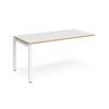 Adapt add on unit single 1600mm x 800mm - white frame White Top with oak edging - E168-AB-WH-WO