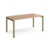 Adapt single desk 1600mm x 800mm - green frame Beech top - E168-GN-B