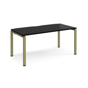 Adapt single desk 1600mm x 800mm - green frame black top - E168-GN-BK