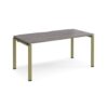 Adapt single desk 1600mm x 800mm - green frame Grey Oak Top - E168-GN-GO