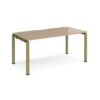 Adapt single desk 1600mm x 800mm - green frame Kendal Oak Top - E168-GN-KO