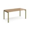 Adapt single desk 1600mm x 800mm - green frame Oak Top - E168-GN-O