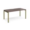 Adapt single desk 1600mm x 800mm - green frame Walnut top - E168-GN-W
