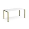 Adapt single desk 1600mm x 800mm - green frame White Top - E168-GN-WH