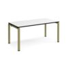 Adapt single desk 1600mm x 800mm - green frame White Top black edge - E168-GN-WK