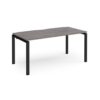 Adapt single desk 1600mm x 800mm - black frame Grey Oak Top - E168-K-GO