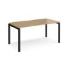 Adapt single desk 1600mm x 800mm - black frame Oak Top - E168-K-O