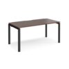 Adapt single desk 1600mm x 800mm - black frame Walnut top - E168-K-W
