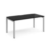 Adapt single desk 1600mm x 800mm - silver frame black top - E168-S-BK