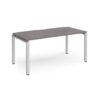 Adapt single desk 1600mm x 800mm - silver frame Grey Oak Top - E168-S-GO