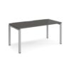 Adapt single desk 1600mm x 800mm - silver frame storm grey top - E168-S-OG