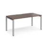 Adapt single desk 1600mm x 800mm - silver frame Walnut top - E168-S-W