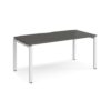 Adapt single desk 1600mm x 800mm - white frame storm grey top - E168-WH-OG