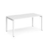 Adapt single desk 1600mm x 800mm - white frame White Top - E168-WH-WH