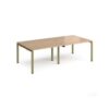 Adapt double back to back desks 2400mm x 1200mm - green frame Beech top - E2412-GN-B