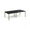 Adapt double back to back desks 2400mm x 1200mm - green frame black top - E2412-GN-BK