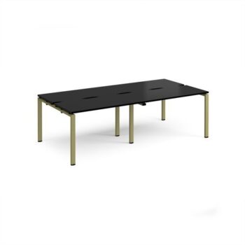 Adapt double back to back desks 2400mm x 1200mm - green frame black top - E2412-GN-BK
