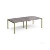 Adapt double back to back desks 2400mm x 1200mm - green frame Grey Oak Top - E2412-GN-GO