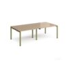 Adapt double back to back desks 2400mm x 1200mm - green frame Kendal Oak Top - E2412-GN-KO