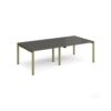 Adapt double back to back desks 2400mm x 1200mm - green frame storm grey top - E2412-GN-OG