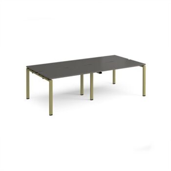 Adapt double back to back desks 2400mm x 1200mm - green frame storm grey top - E2412-GN-OG