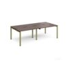 Adapt double back to back desks 2400mm x 1200mm - green frame Walnut top - E2412-GN-W
