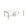 Adapt double back to back desks 2400mm x 1200mm - green frame White Top - E2412-GN-WH