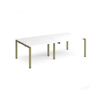 Adapt double back to back desks 2400mm x 1200mm - green frame White Top - E2412-GN-WH