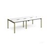 Adapt double back to back desks 2400mm x 1200mm - green frame White Top black edge - E2412-GN-WK