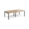 Adapt double back to back desks 2400mm x 1200mm - black frame Beech top - E2412-K-B