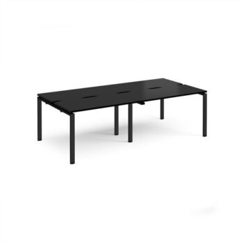 Adapt double back to back desks 2400mm x 1200mm - black frame black top - E2412-K-BK