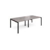 Adapt double back to back desks 2400mm x 1200mm - black frame Grey Oak Top - E2412-K-GO