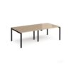Adapt double back to back desks 2400mm x 1200mm - black frame Kendal Oak Top - E2412-K-KO