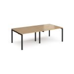 Adapt double back to back desks 2400mm x 1200mm - black frame Oak Top - E2412-K-O